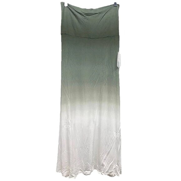NEW LuLaRoe 3XL Green to White Ombré Slinky Rayon Fabric Maxi Skirt Dress - Picture 1 of 10